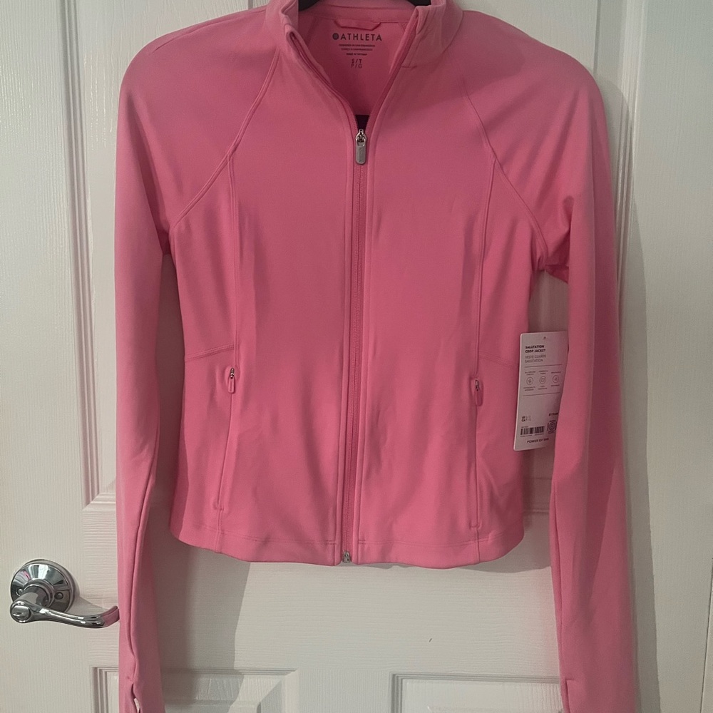 Athleta Salutation Crop Jacket Raphunus Pink